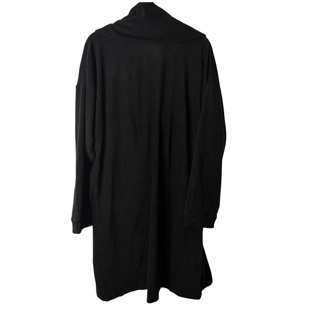 CuddlDuds Fleecewear Shawl Collar Cardi Wrap Cowl Neck Pockets 2X/3X Black - Picture 2 of 8